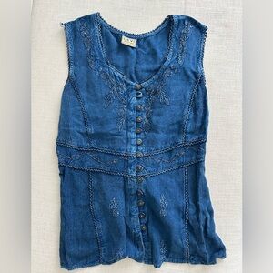 Cottagecore Romantic Whimsygoth Blue Sleeveless Top